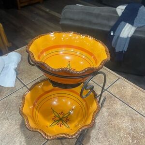Orange Decorative Bowls with Stand